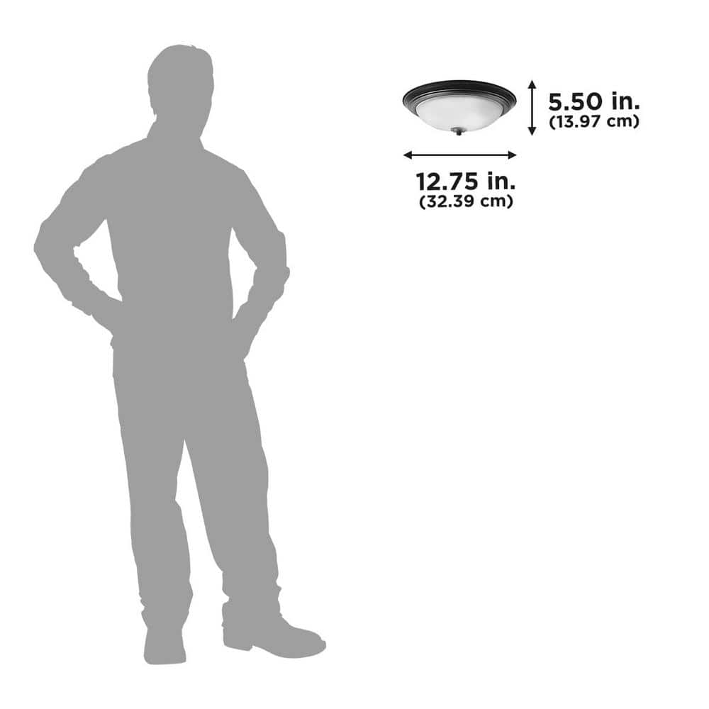 13 in. 2-Light Oil-Rubbed Bronze Flush Mount - Hercitys