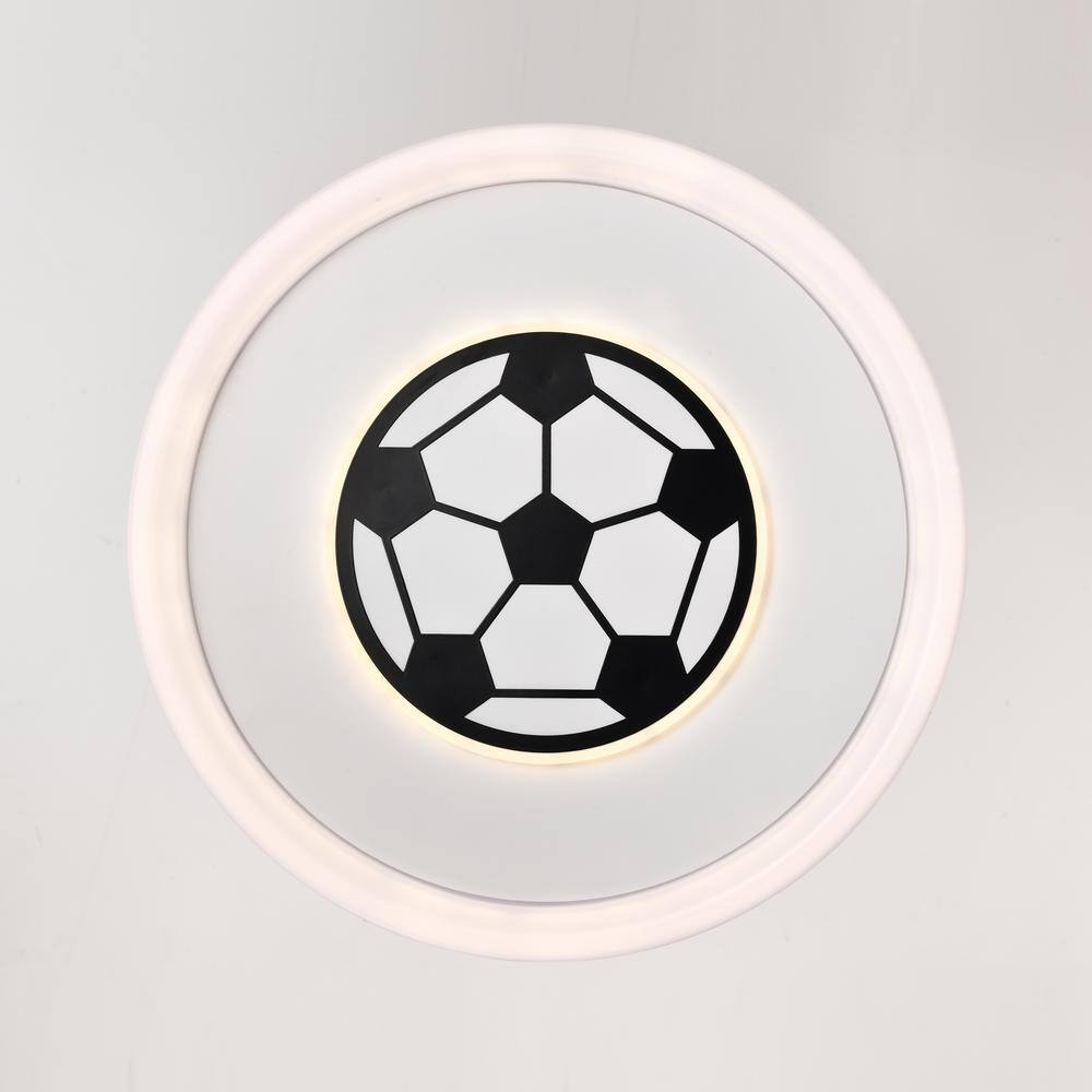 19 in. 95-Watt Modern Soccer Pattern Integrated LED Flush Mount with White Acrylic Shade - Hercitys