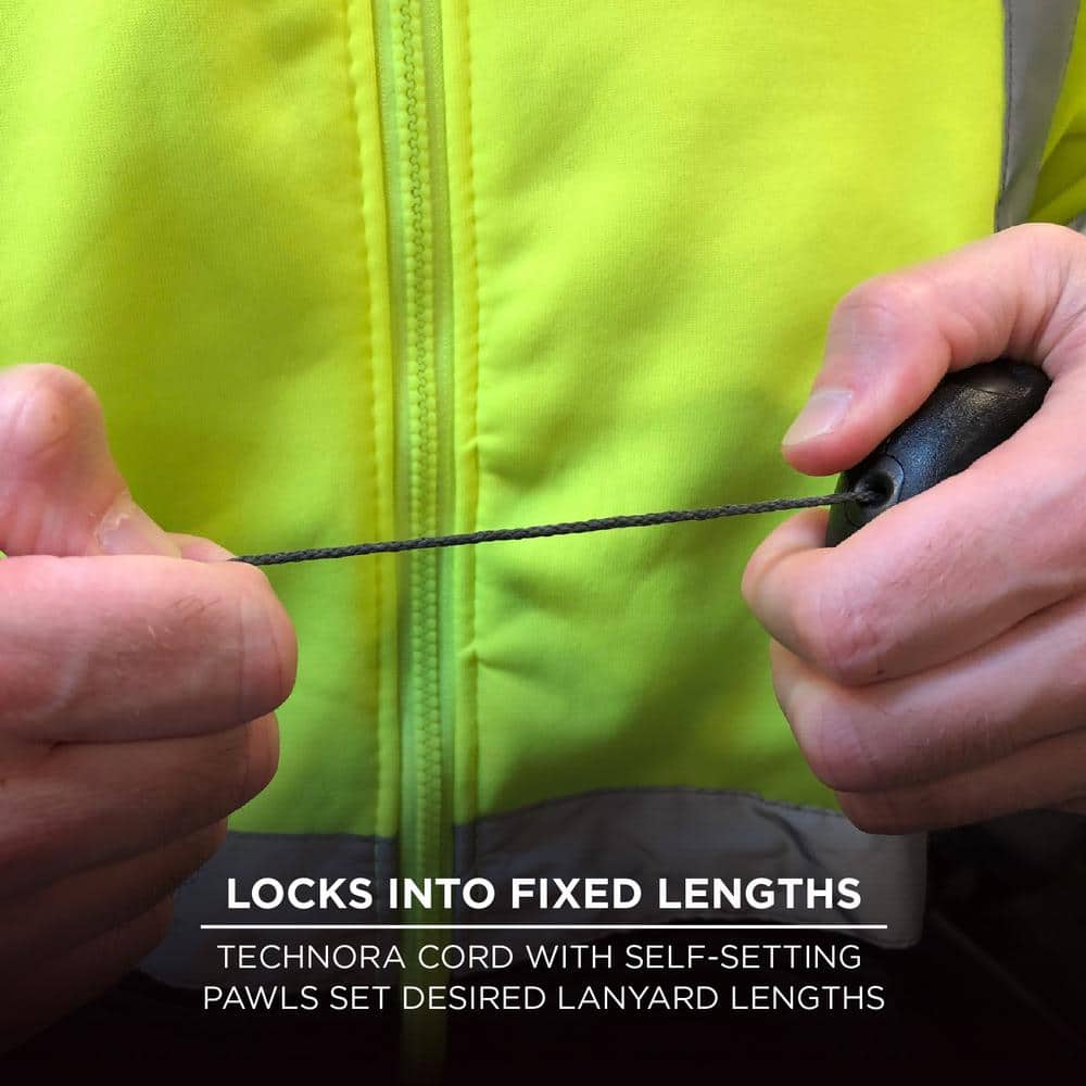 2lb Squids 3001 Standard Black Retractable Single Carabiner with loop end - Hercitys