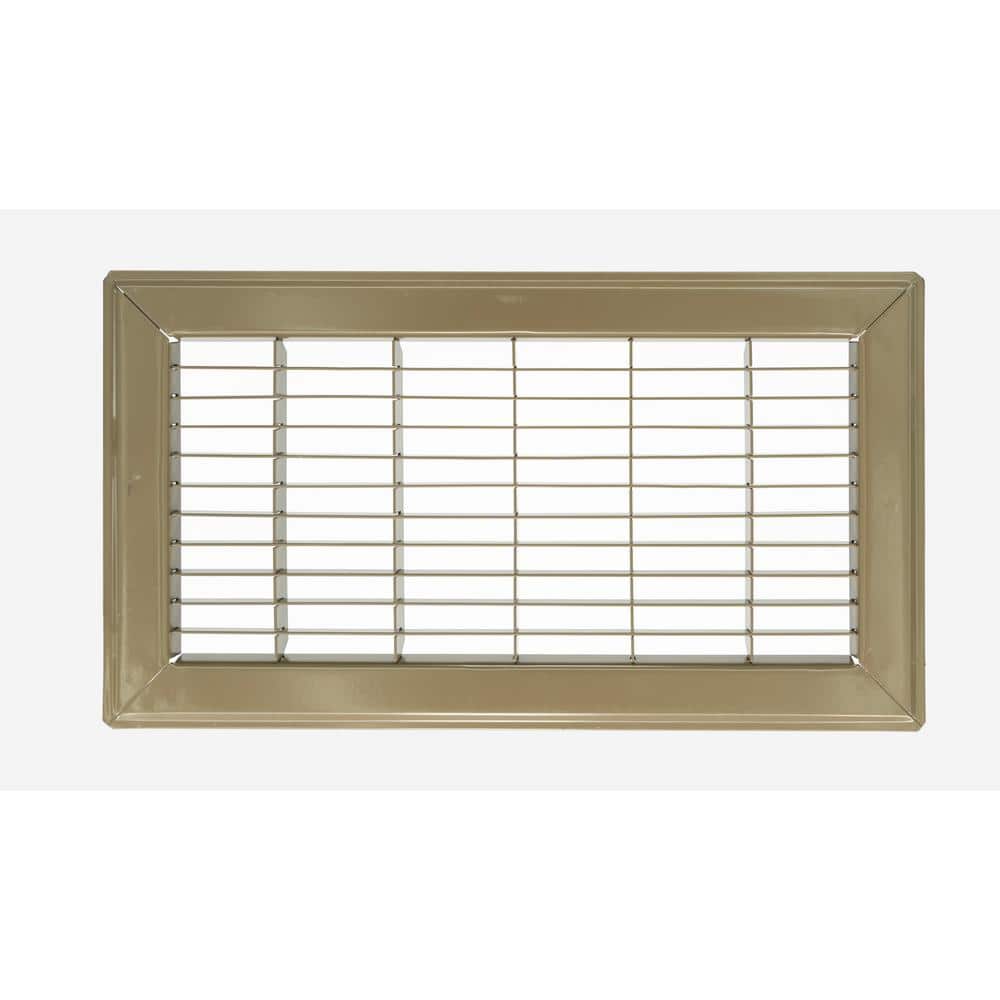 12 in. Wide x 06 in. High Rectangular Floor Return Air Grille of Steel for Duct Opening 12 in. W x 06 in. H - Hercitys