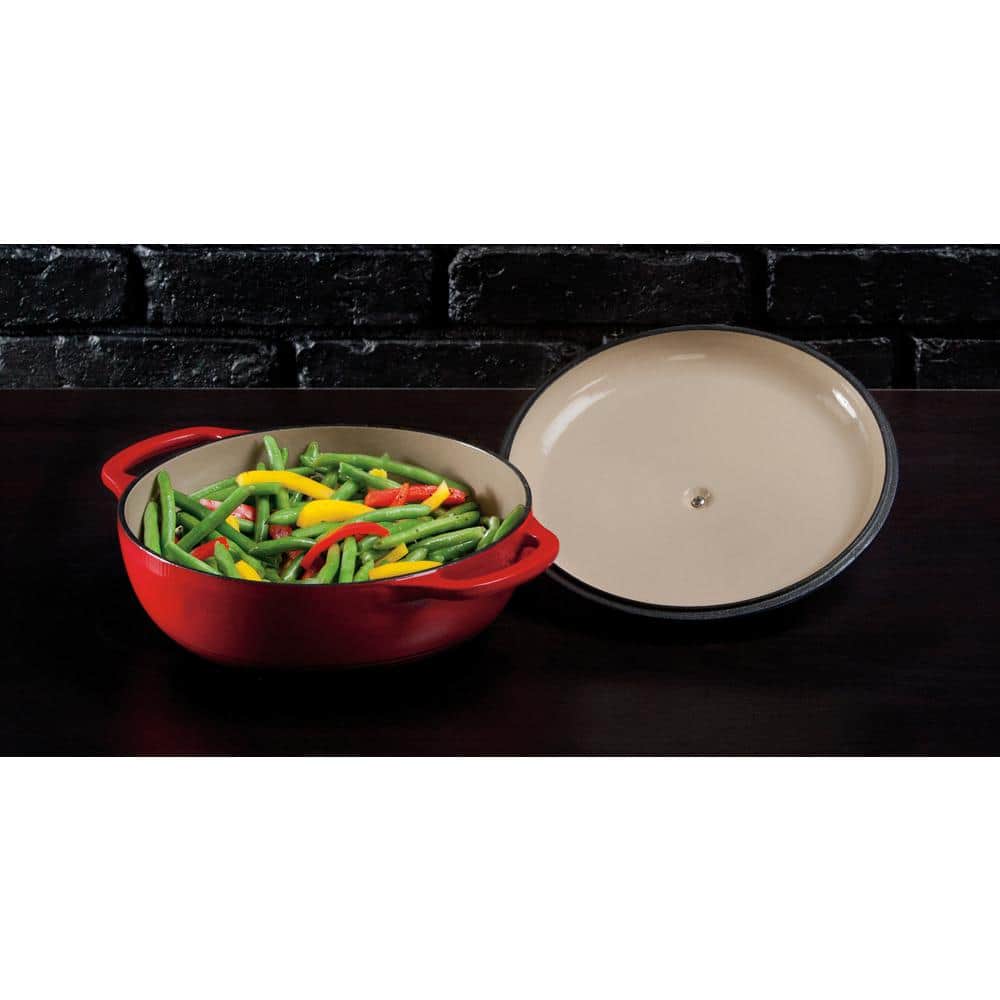 3 qt. Red Enameled Cast Iron Dutch Oven - Hercitys