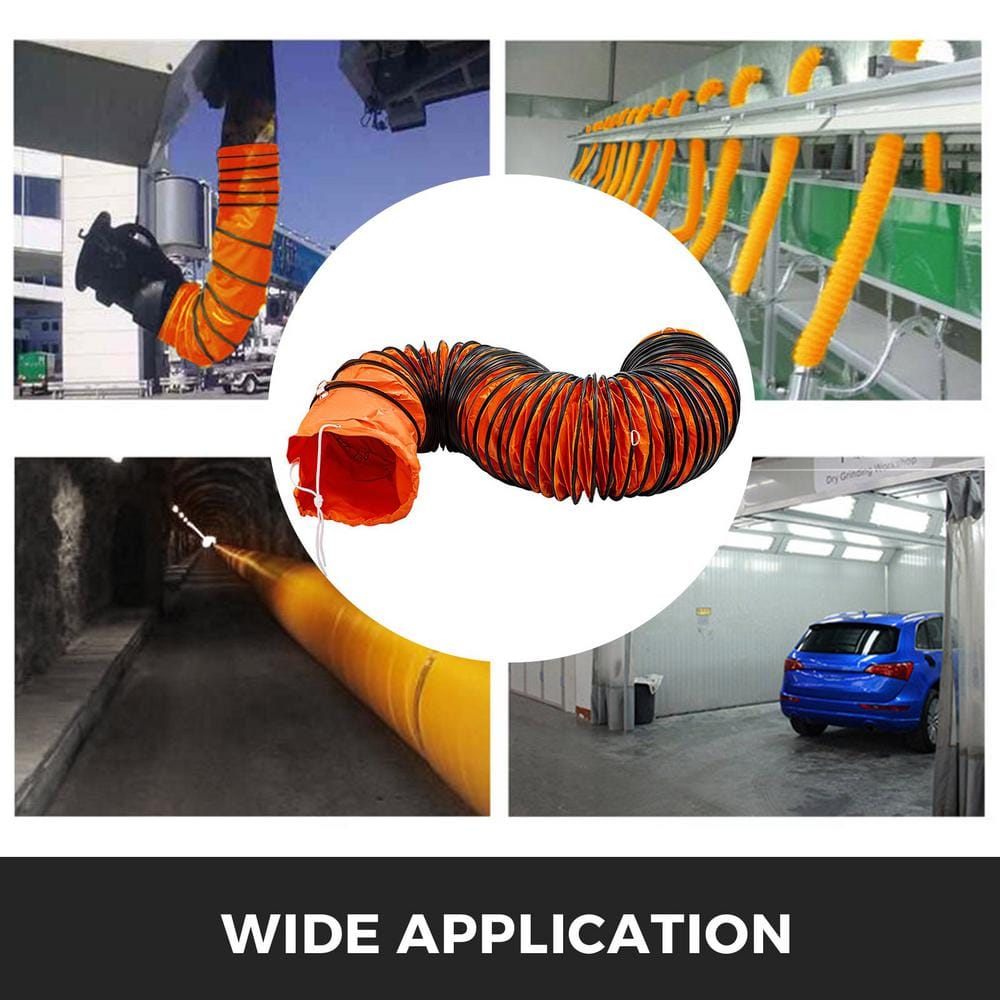 25 ft. PVC Flexible HVAC Duct Hosing for 10 in. Utility Blower Exhaust Fan Ducting Hose - Hercitys