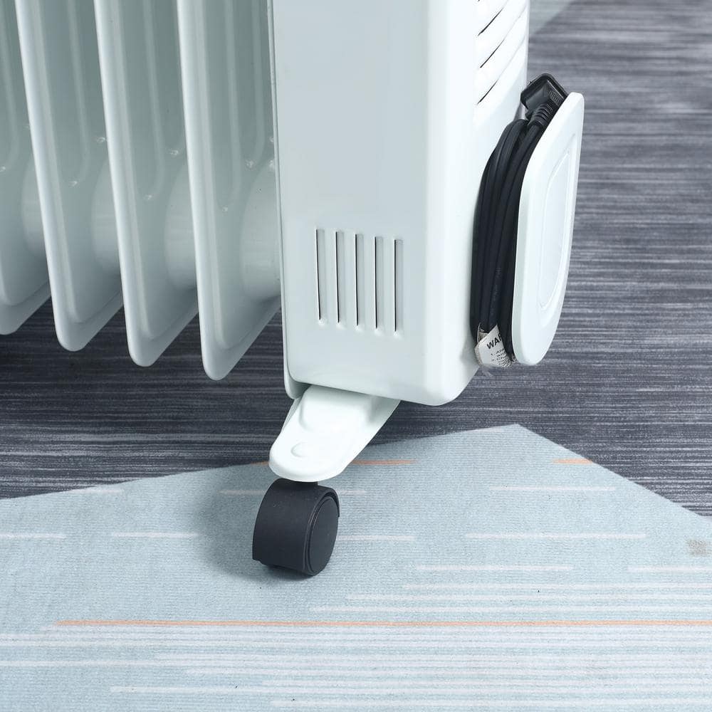 1500W Electric Ceramic Space Heater, Freestanding 161 Sq. ft. Heater with 3 Modes, Timer, and Remote, White - Hercitys