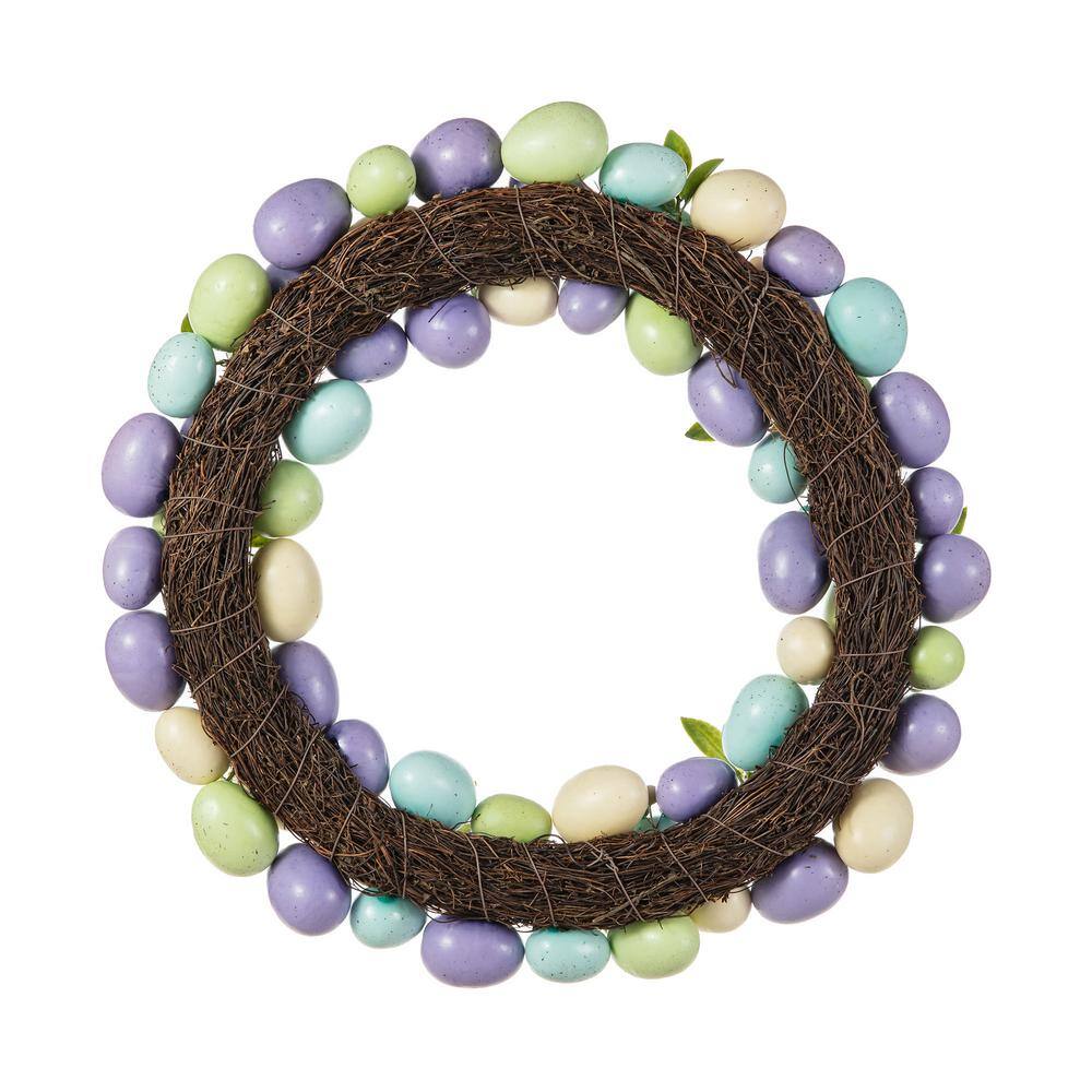 18 in. D Easter Purple Hue Eggs Wreath - Hercitys