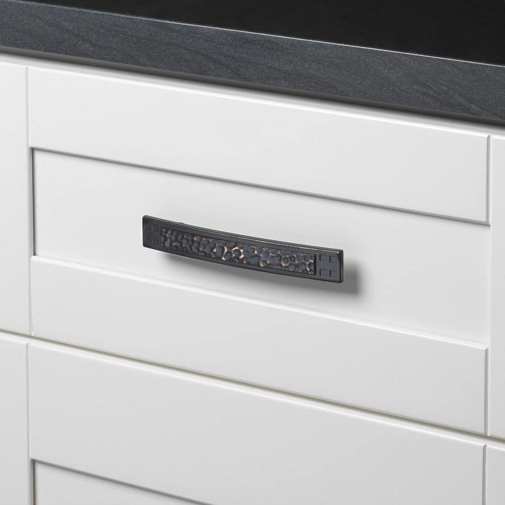 3-3/4 in. Center-to-Center Oil Rubbed Bronze Hamm Ered Mission Style Cabinet Pull (10-Pack) - Hercitys
