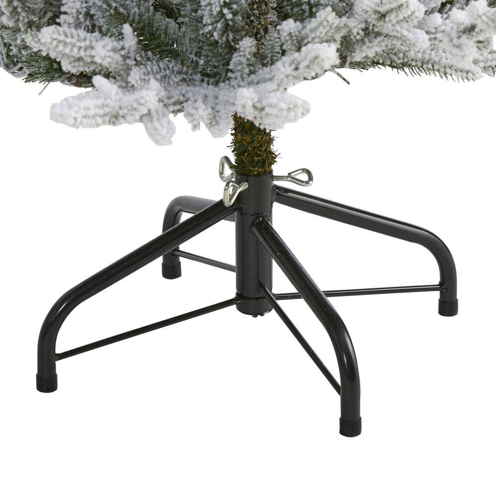 4 ft. Pre-Lit Flocked Fraser Fir Artificial Christmas Tree with 300 Warm White Lights - Hercitys