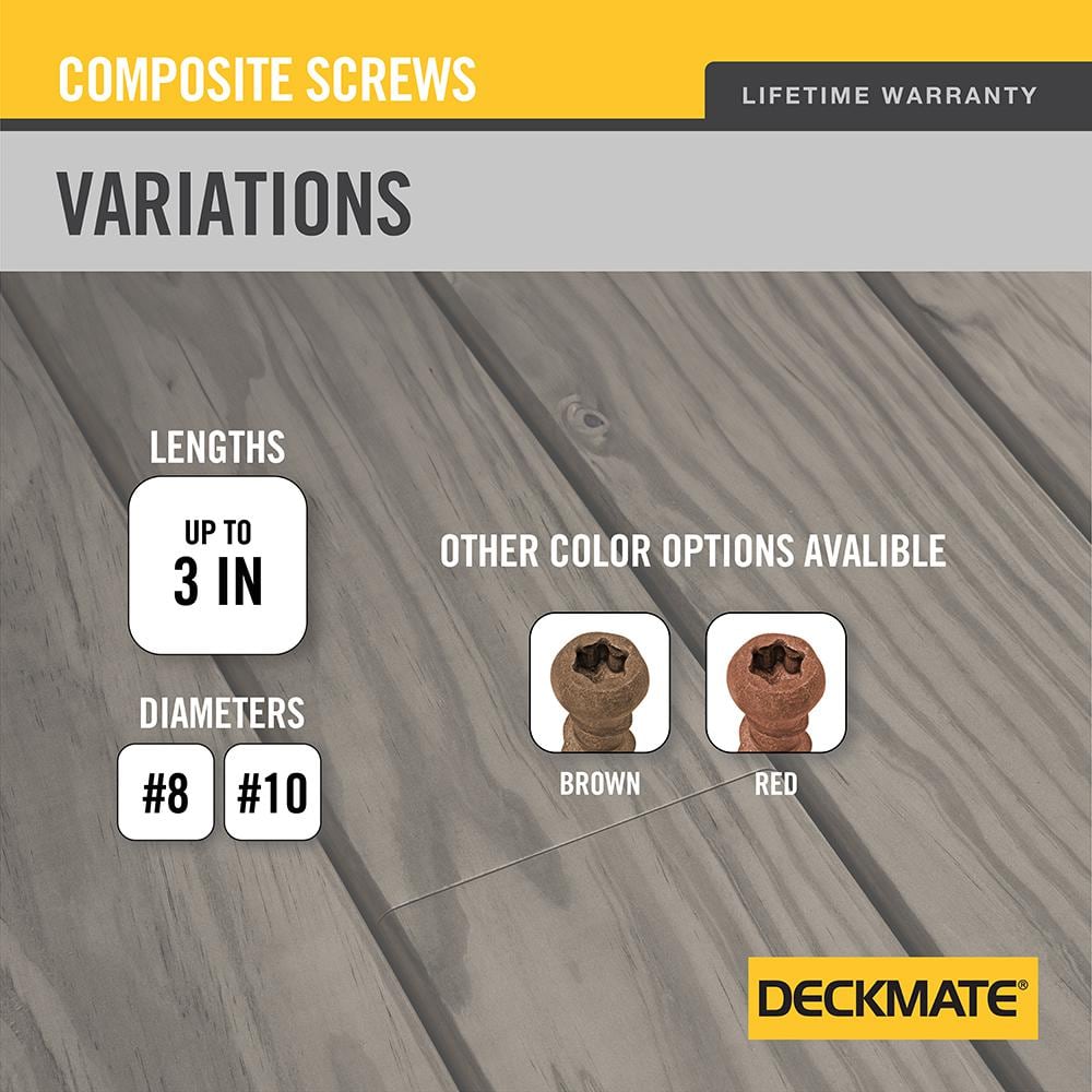 2-Pack #10 x 3 in. Gray Star Drive Pan-Head Composite Deck Screws (10 lb. / 620-Piece) - Hercitys