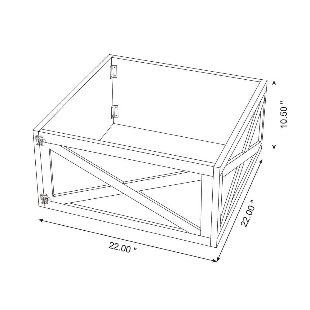 22.09 in. L Washed White Wooden Tree Collar (KD) - Hercitys
