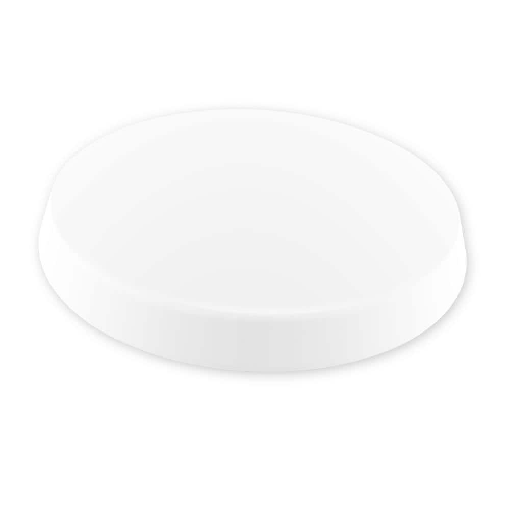 15 in. White Round LED Flush Mount with Plastic Shade and No Bulbs Included 1-Pack - Hercitys