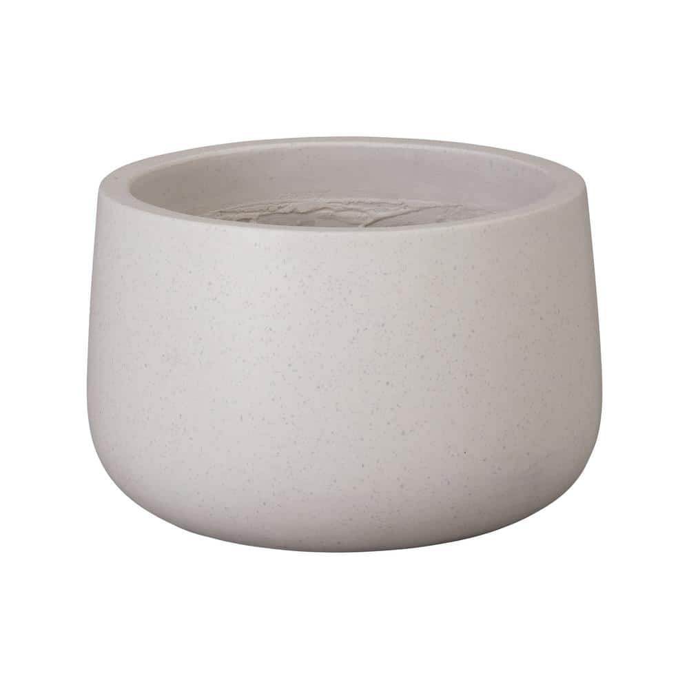 19.5 in. L x 13 in. H White Terrazzo Round Planter - Hercitys