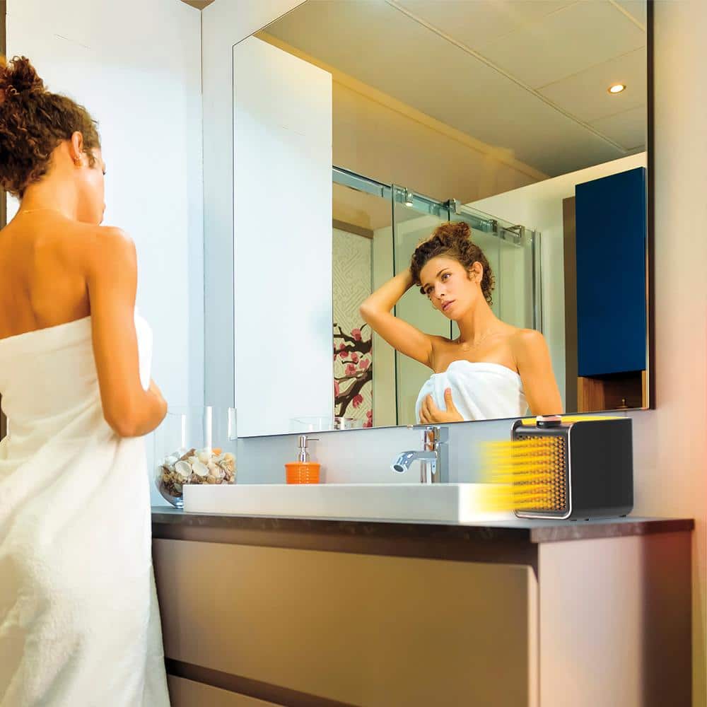 4944 BTU Fan Heater Electric Personal Space Heater Furnace with 2-Adjustable Settings - Hercitys