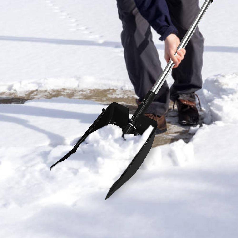 35 in. Aluminum Handle Plastic Snow Shovel with Ice Scraper And Snow Brush - Hercitys