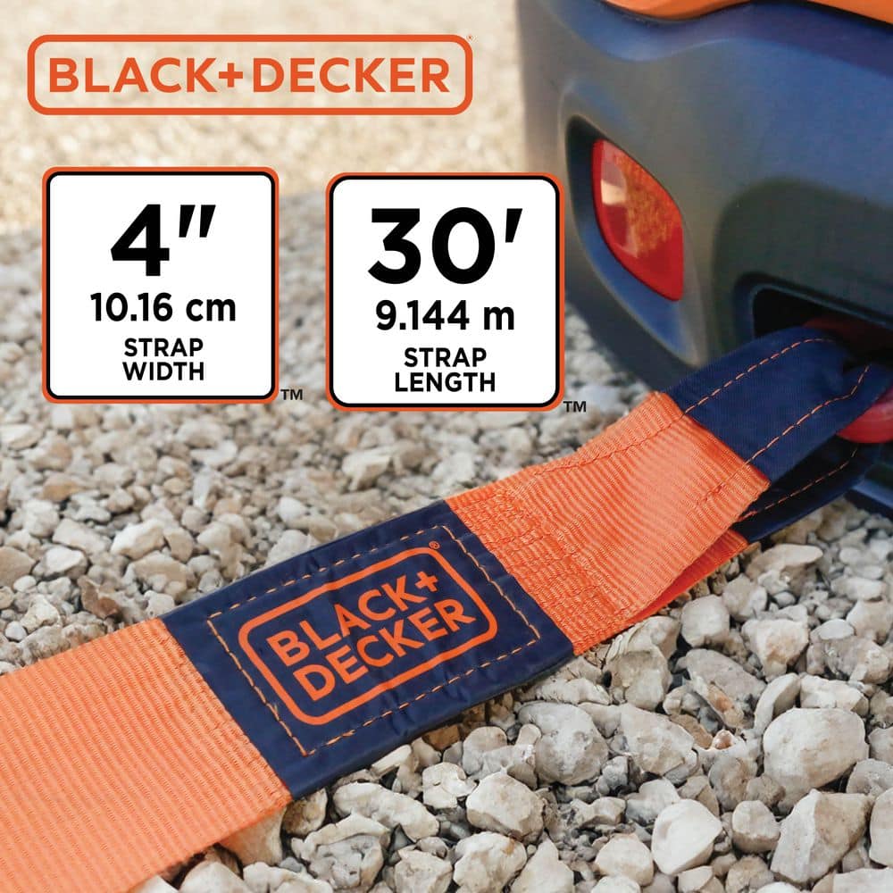 4 in. x 30 ft. Heavy-Duty Recovery Strap Rope, 20,000 lbs. Break Strength - Hercitys
