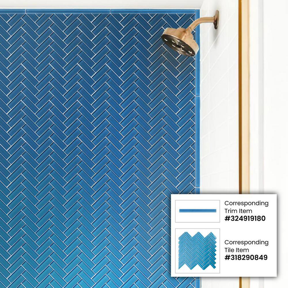 5 pack 12-in x 12-in Sky Blue Penny Round Polished Glass Mosaic Tile (5 Sq ft/case) - Hercitys