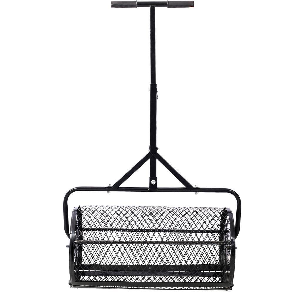 24 in. Heavy-Duty Compost Spreader Metal Mesh, Lawn and Garden Care Manure Spreaders Roller - Hercitys