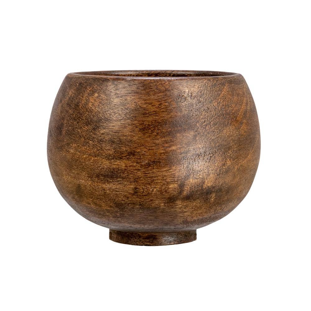 5 in. 57 oz. Walnut Stained Finish Mango Wood Bowl - Hercitys