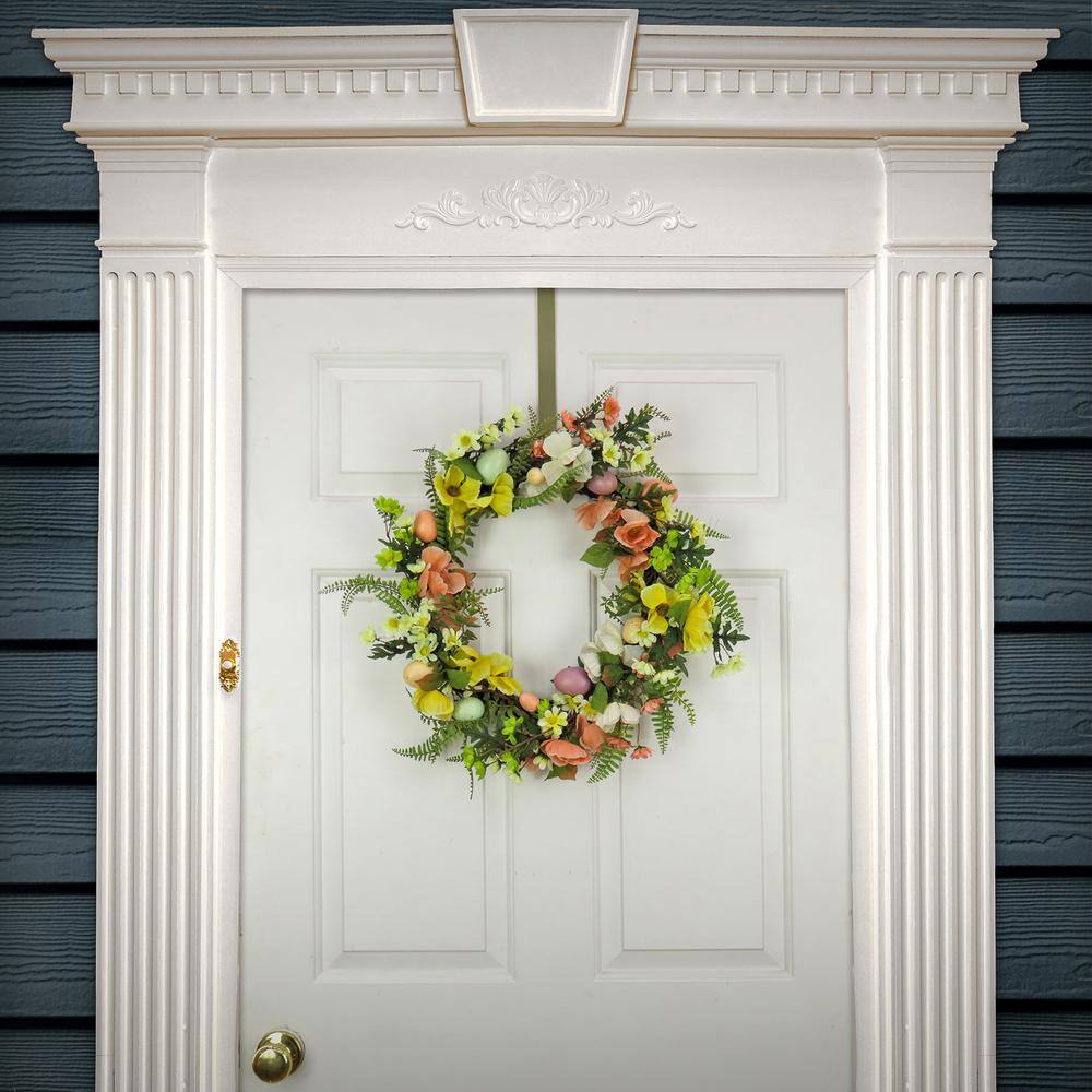 22 in. Ferns and Flowers Easter Wreath - Hercitys