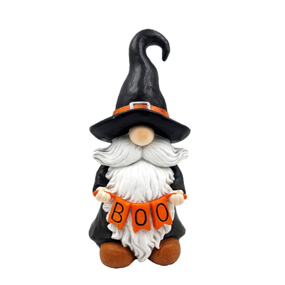20 in. Tall Halloween Gnome Witch Holding in. BOO in. Sign - Hercitys