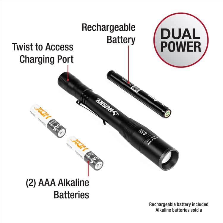 400-Lumens Dual Power LED with UV Focusing Penlight Flashlight - Hercitys