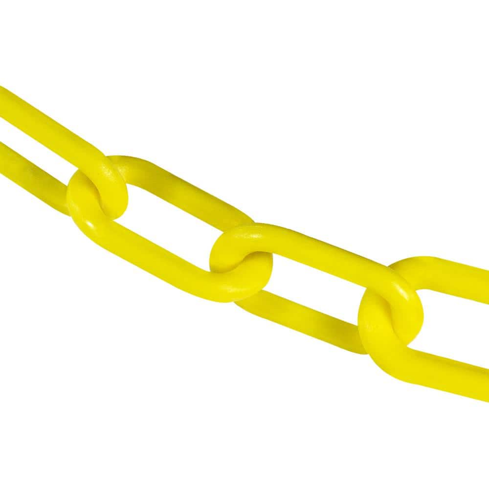 3 in. (#10, 76 mm) x 100 ft. Plastic Safety Chain in Yellow - Hercitys