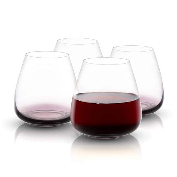 18.2 oz. Black Swan Stemless Red Wine Glasses (Set of 4) - Hercitys