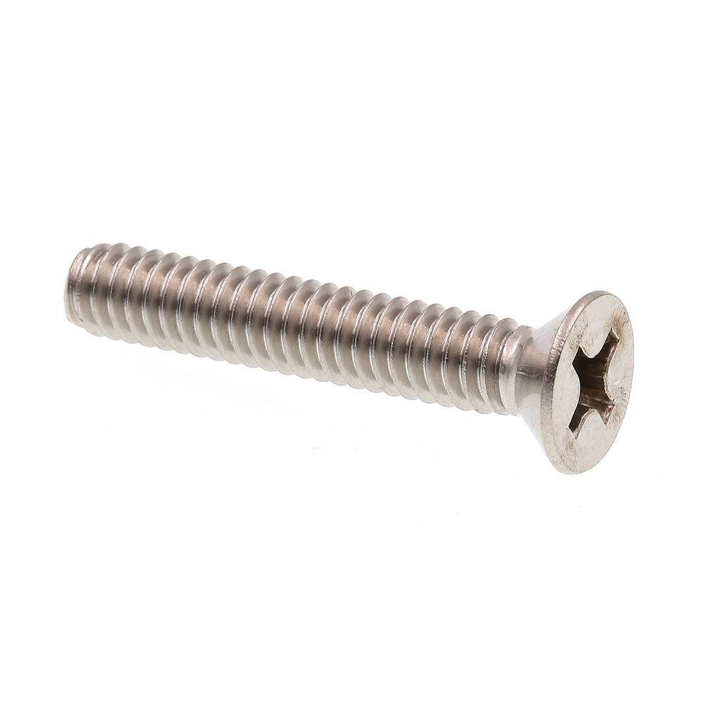 1/4 in.-20 x 1-1/2 in. Grade 18-8 Stainless Steel Flat Head Phillips Drive Machine Screws (50-Pack) - Hercitys