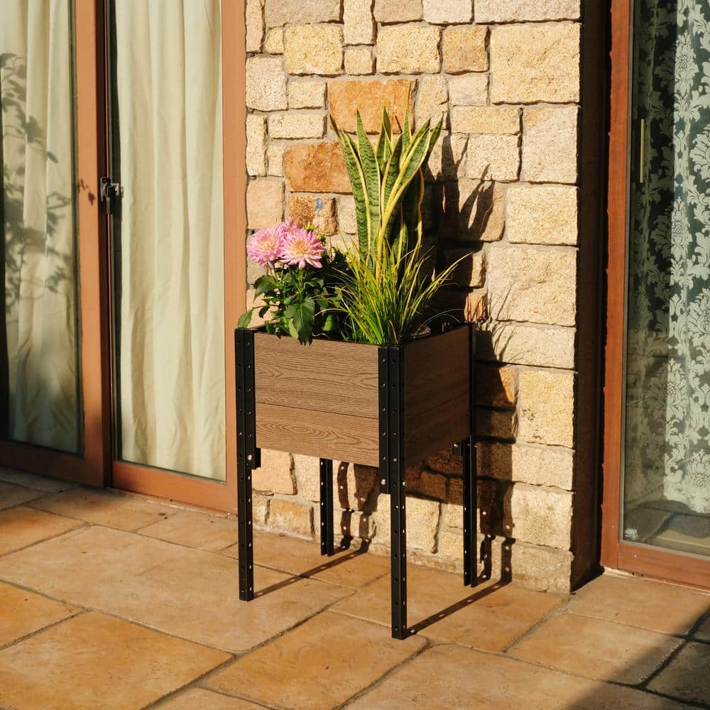 17 in. L x 19 in. W x 28 in. H Elevated Composite Planter Box - Hercitys