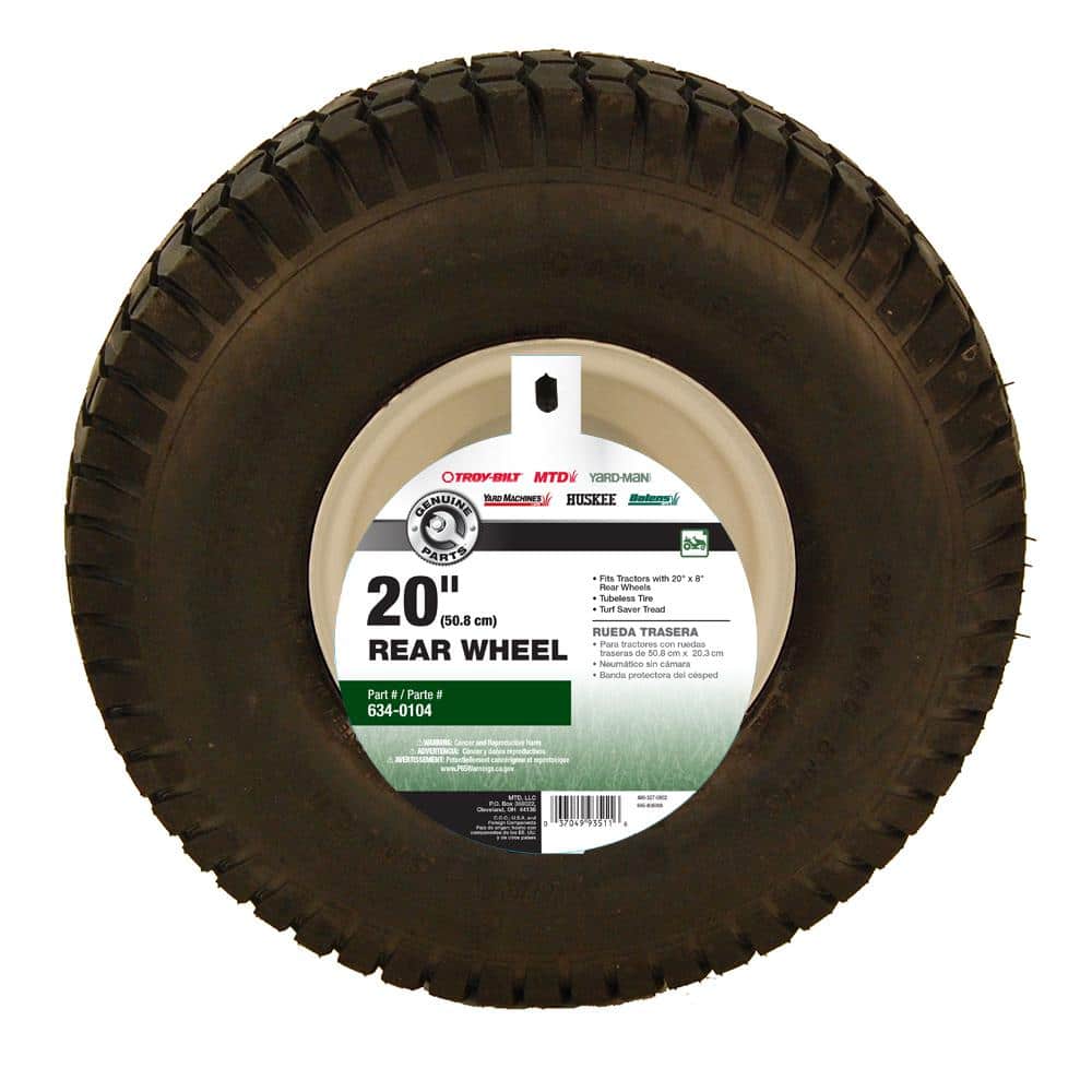 20 in. x 8 in. Rear Tractor Wheel for Troy-Bilt Cub Cadet and Craftsman Lawn and Garden Tractors - Hercitys