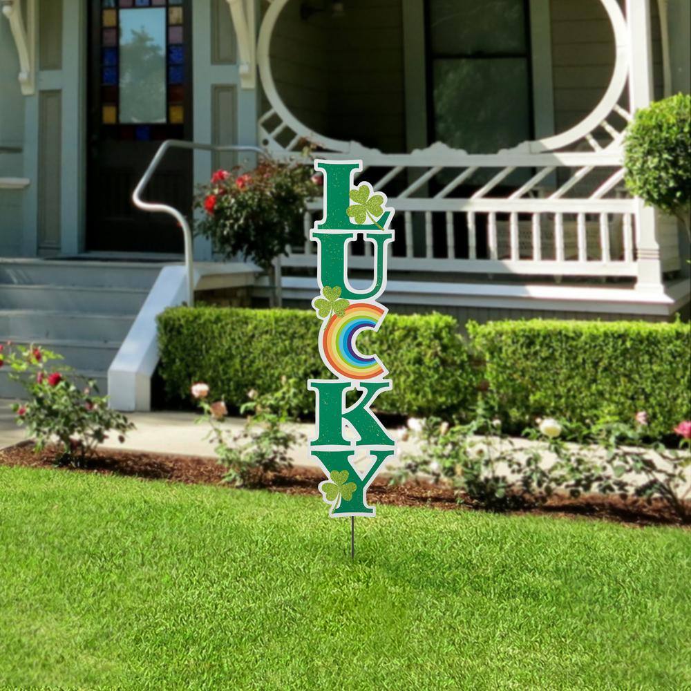 42 in. H St. Patrick’s Metal LUCKY Yard stake - Hercitys