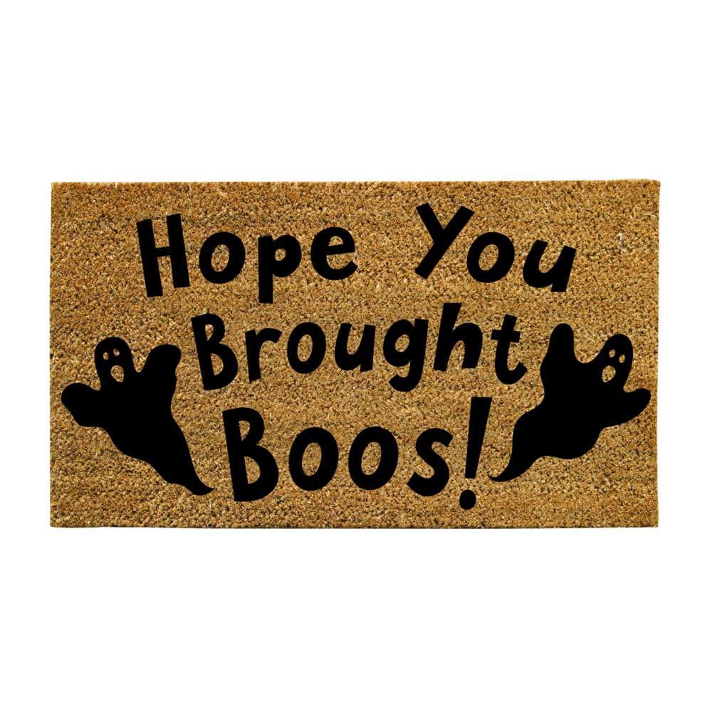 16 in. x 28 in. Coir Halloween Greeting “I Hope You Brought Boos!” Door Mat - Hercitys