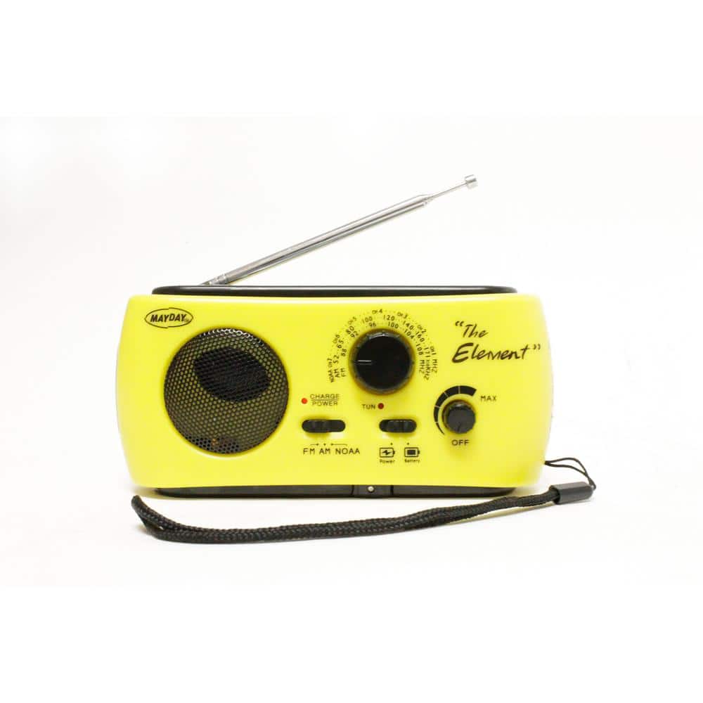 “The Element” Dynamo Powered Solar Radio and Flashlight with NOAA, Yellow - Hercitys