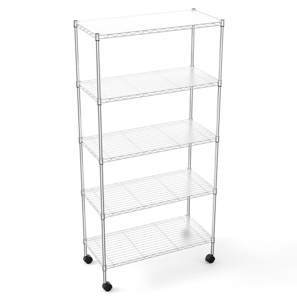 5-Tier Chrome Shelf Style Heavy Duty Wire Shelving with Adjustable Shelves 750 lbs. (14 in x 30 in. x 60 in.) - Hercitys