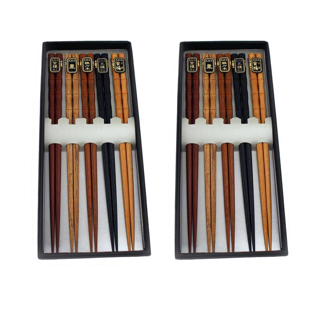 10 Pairs Bamboo Wooden Chopsticks - Hercitys