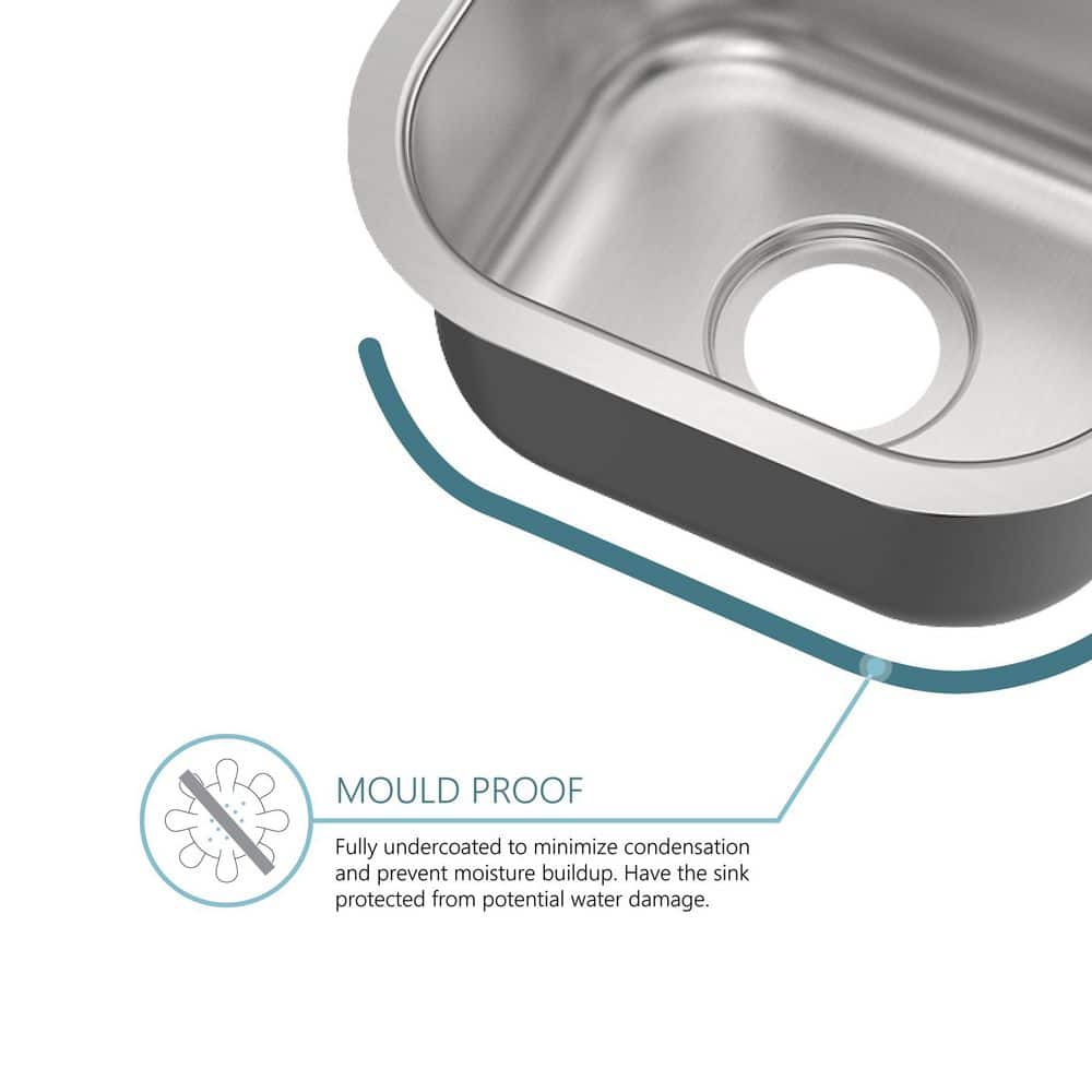 18-Gauge Stainless Steel 15 in. Undermount Single Bowl Bar Sink - Hercitys