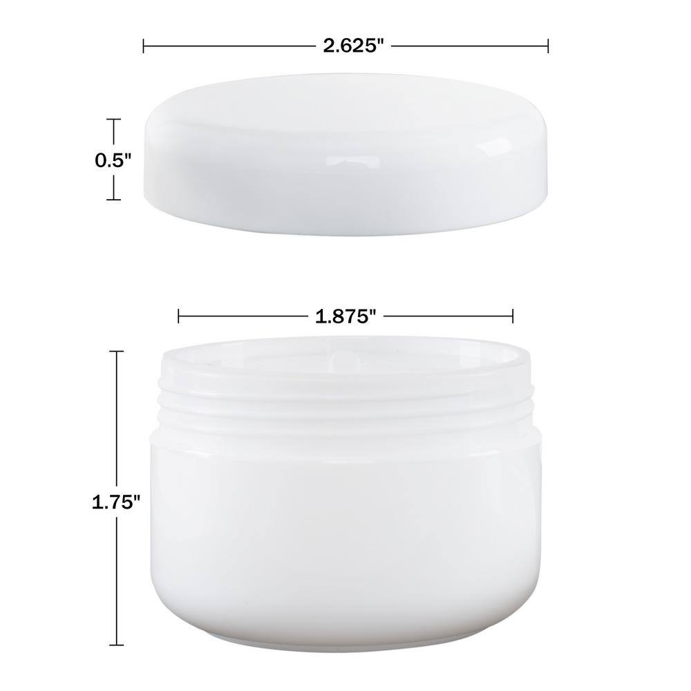 48-Pack 4 Oz White Plastic Containers with Inner and Outer Lid - Hercitys