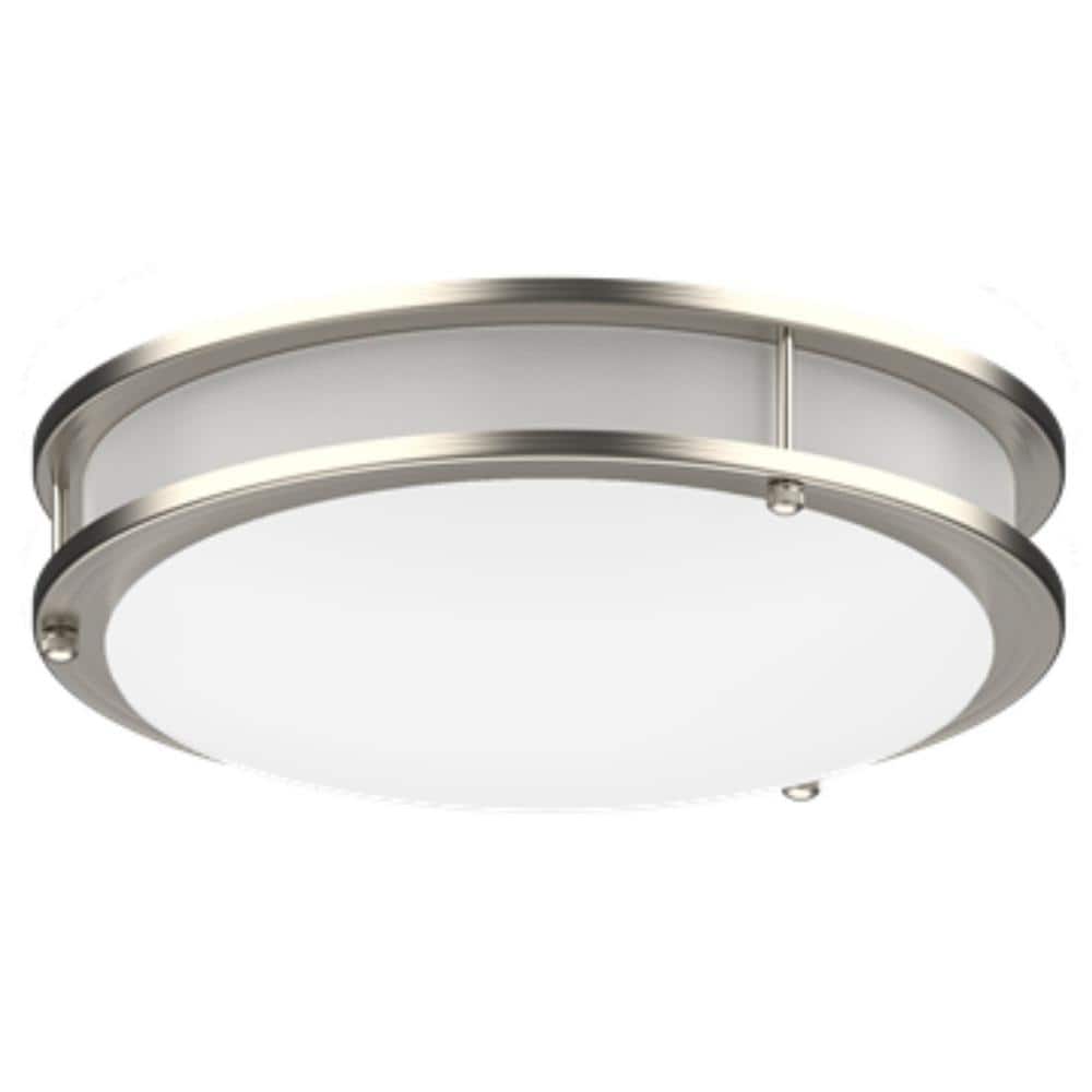 16 in. Brushed Nickel Selectable LED Flush Mount 2700/3000/3500/4000/5000K 90262 - Hercitys