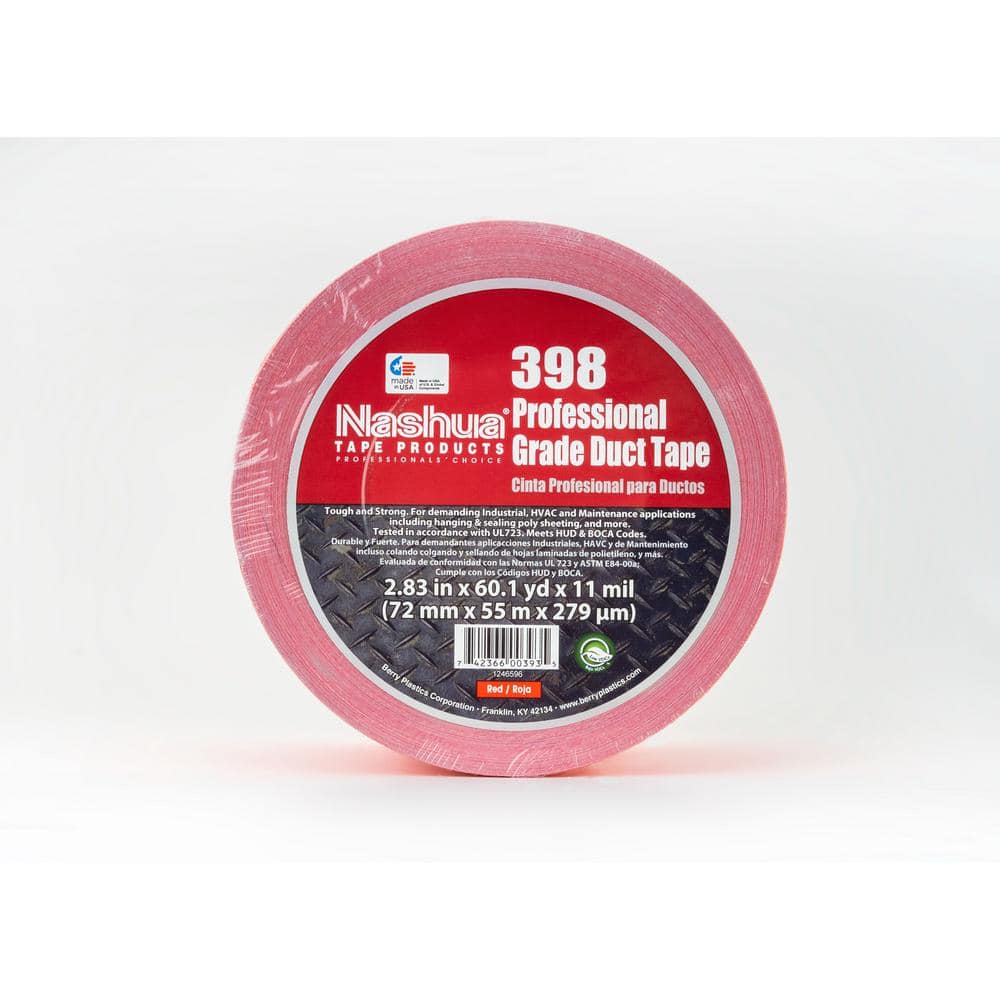 2.83 in. x 60.1 yds. 398 All-Weather HVAC Duct Tape in Red - Hercitys