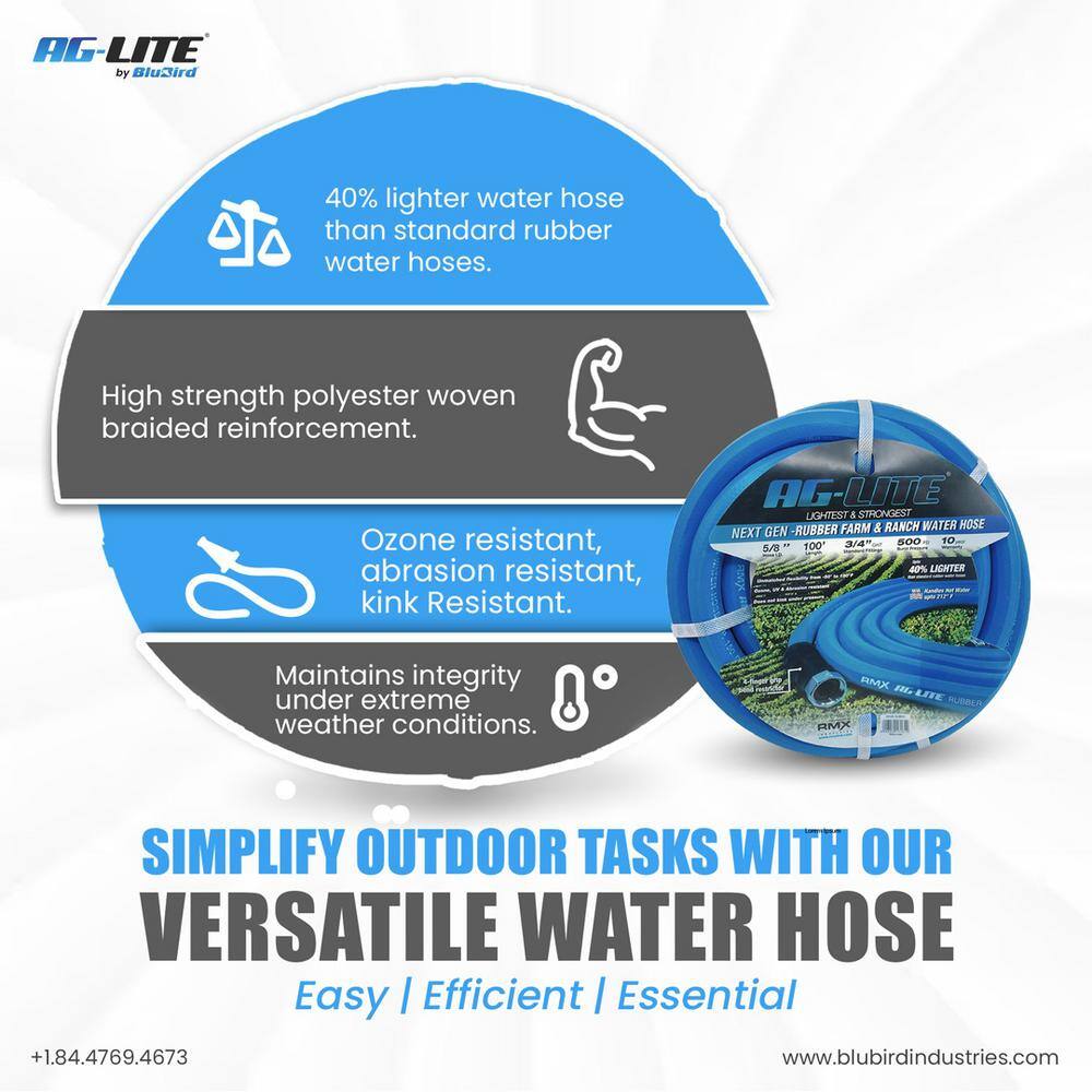 3/4 in. x 150 ft. Heavy-Duty Rubber Water Hose - Hercitys
