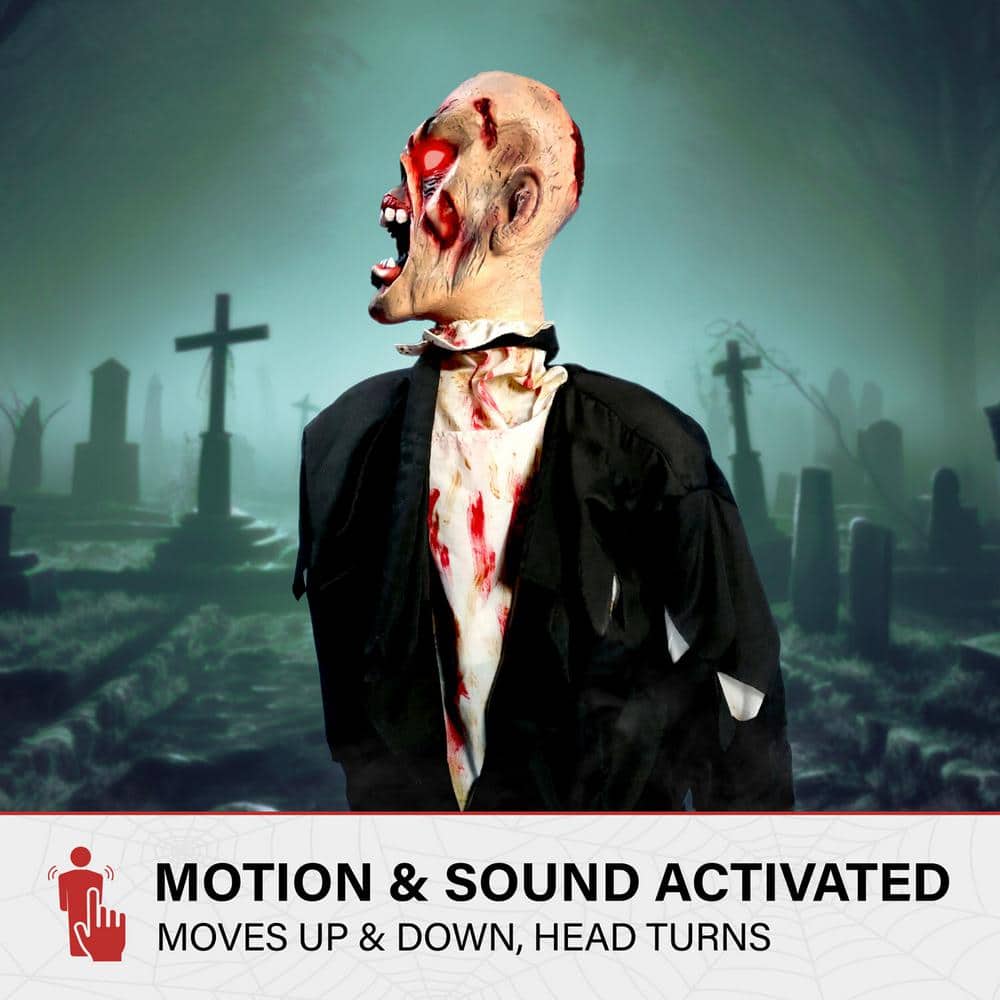 35 in. Battery Operated Halloween Animated Damien by Tekky Halloween Prop - Hercitys