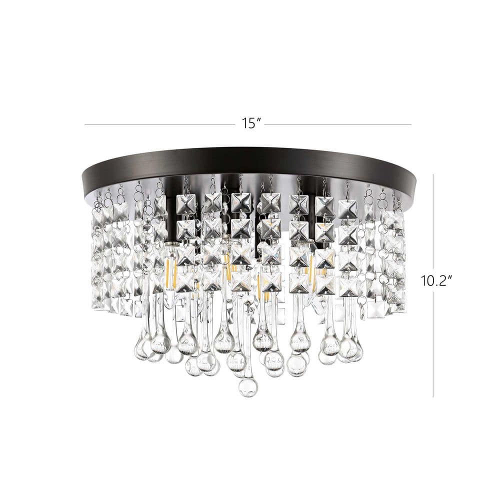 15 in. 6-Light Bronze Flush Mount - Hercitys