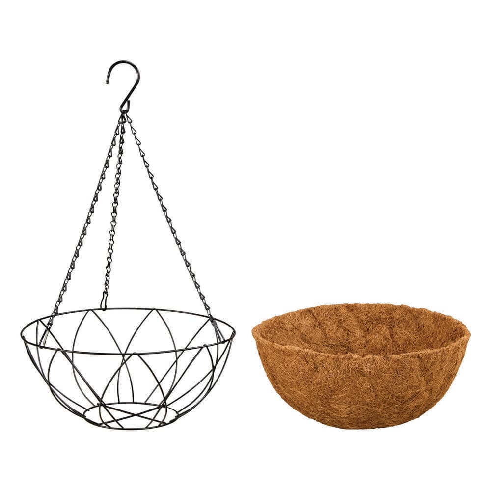 14 in. D x 5.9 in. H HydroSave Coconut Premium Hanging Planter Basket - Hercitys