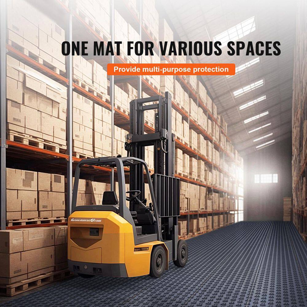 50 Pack Garage Tiles, 12 x 12 x 0.53 in., 50 sq. ft. Non-Slip Interlocking, Double-Sided Texture, Graphite Gray - Hercitys