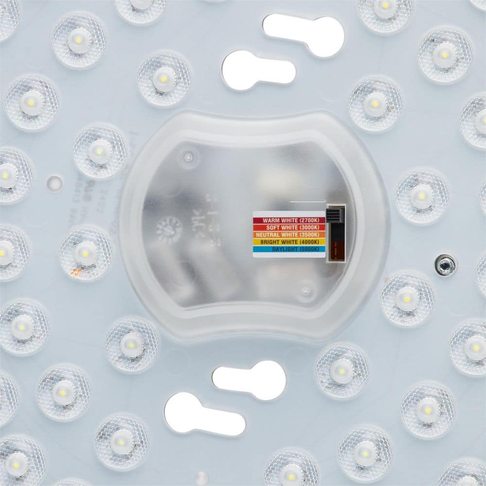 12 in. Light Brushed Nickel and Oil-Rubbed Bronze Adjustable CCT Integrated LED Flush Mount with Interchangeable Trim - Hercitys