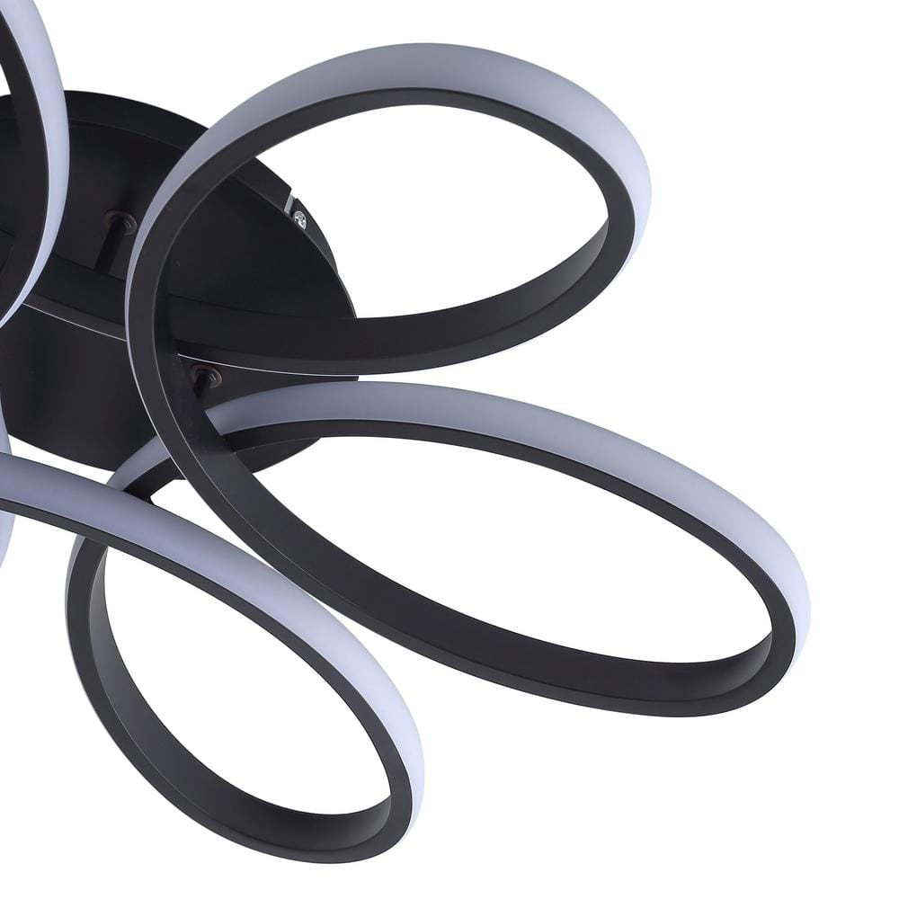 22.83 in. 1-Light Modern Linear Creative Design Integrated LED Flush Mount Ceiling Lighting Fixtures - Hercitys