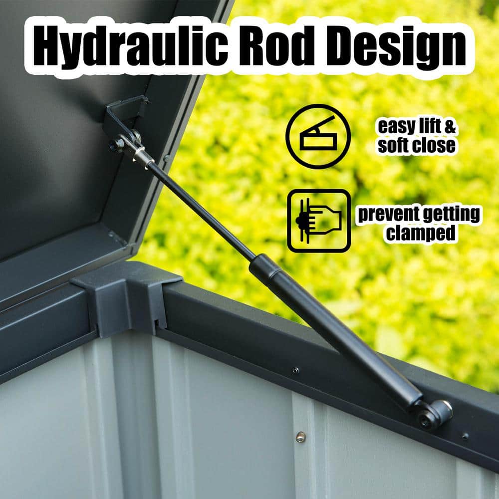 120 Gal. Dark Gray Metal Deck Box - Hercitys