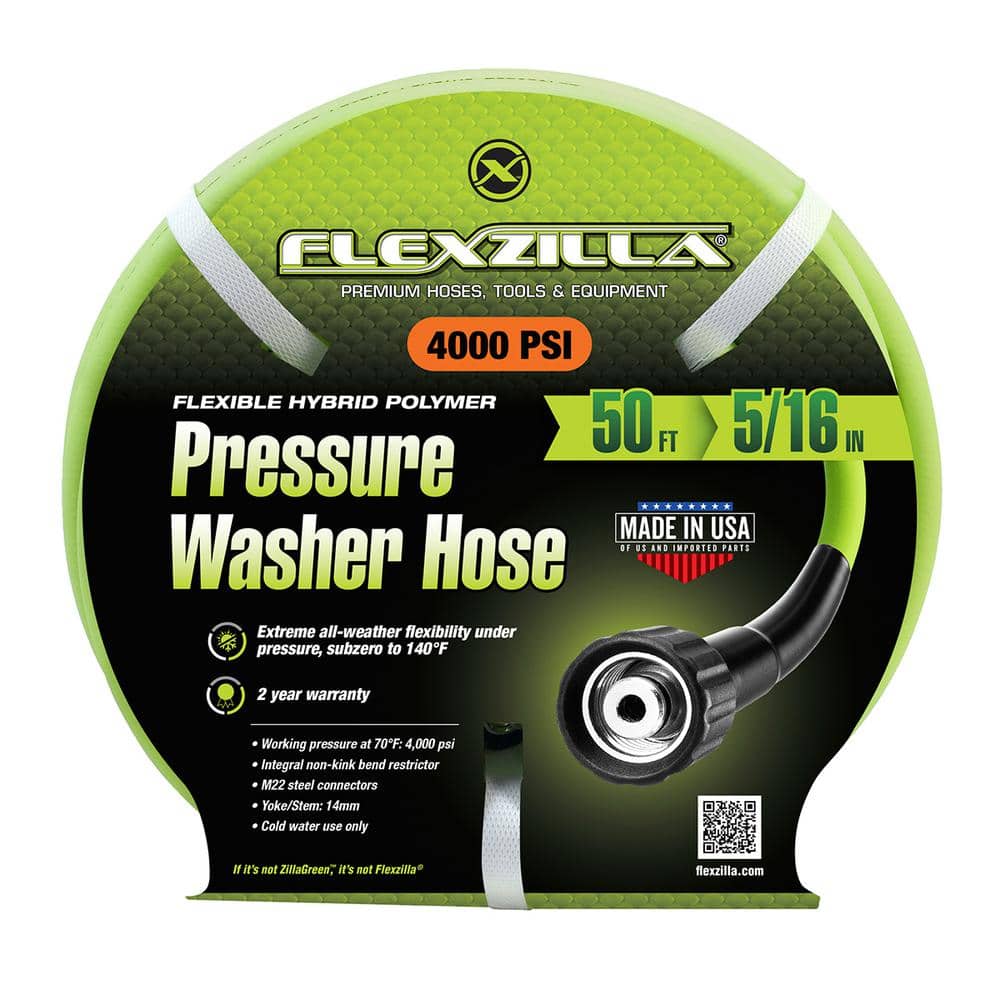 5/16 in. x 50 ft. 4000 PSI Pressure Washer Hose with M22 Fittings - Hercitys