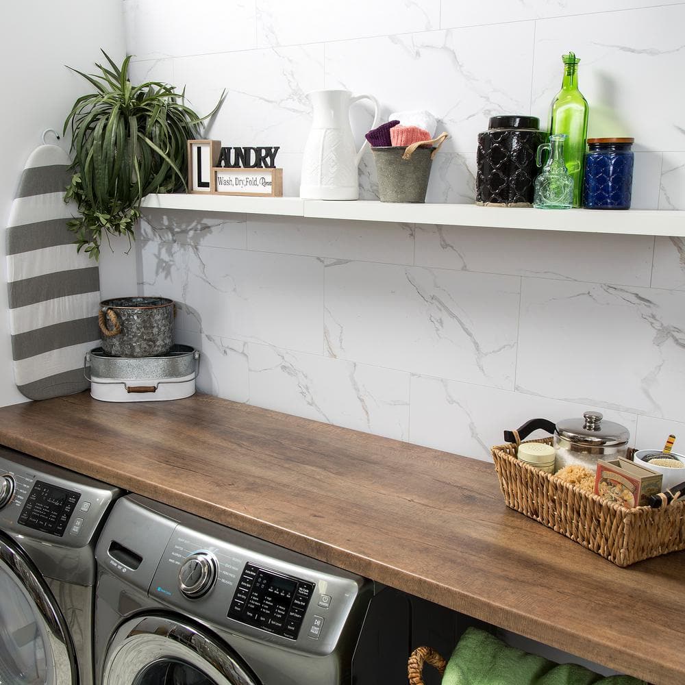 23.23 in. L x 11.1 in. W Carrara Marble No Grout Vinyl Wall Tile (17.9 sq. ft./case) - Hercitys