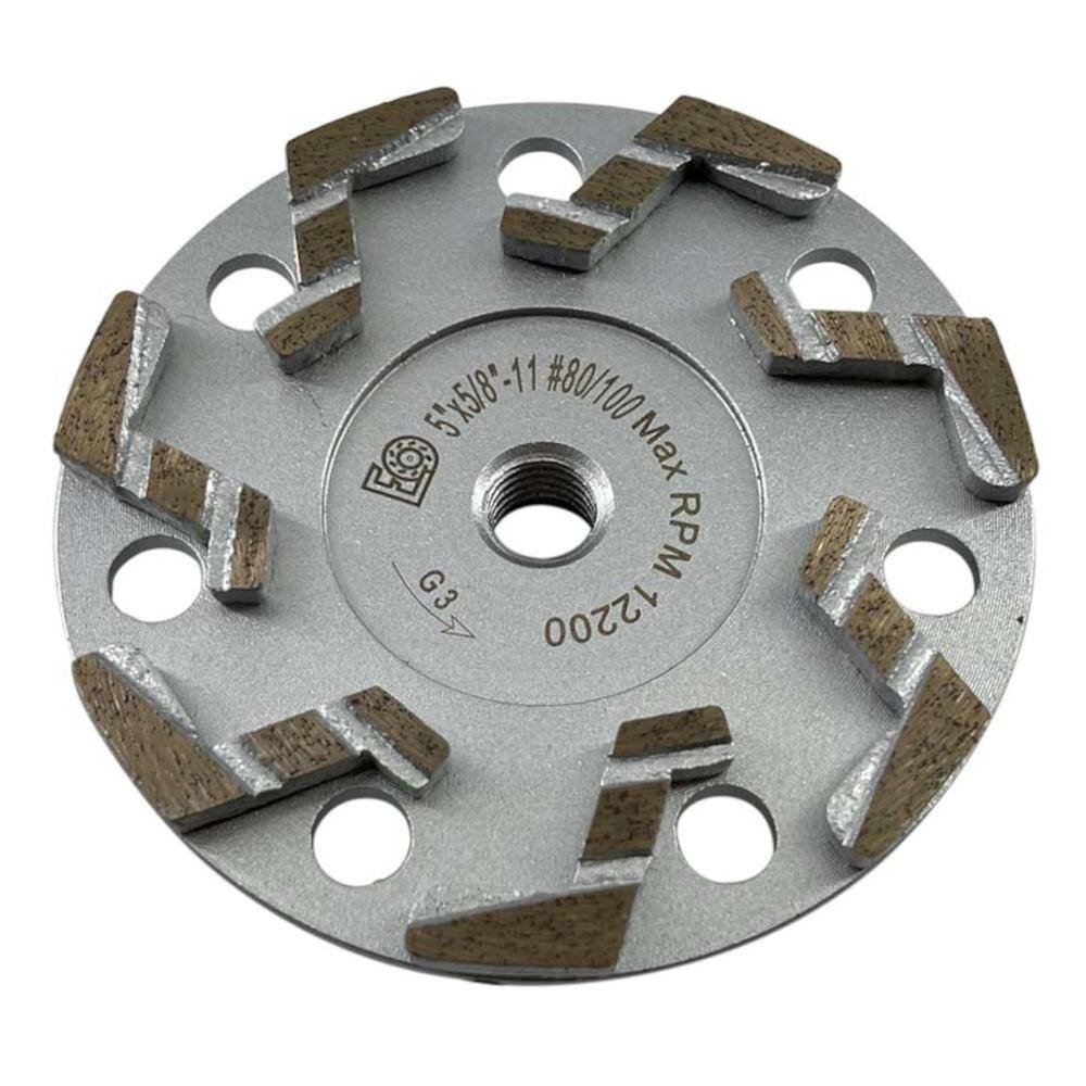 5 in. Granite, Low Profile Segmented Rim, Diamond Blade Segments, 60/80 Grit, Medium/Fine Cup Wheels, 5/8 in. 11 Arbor - Hercitys