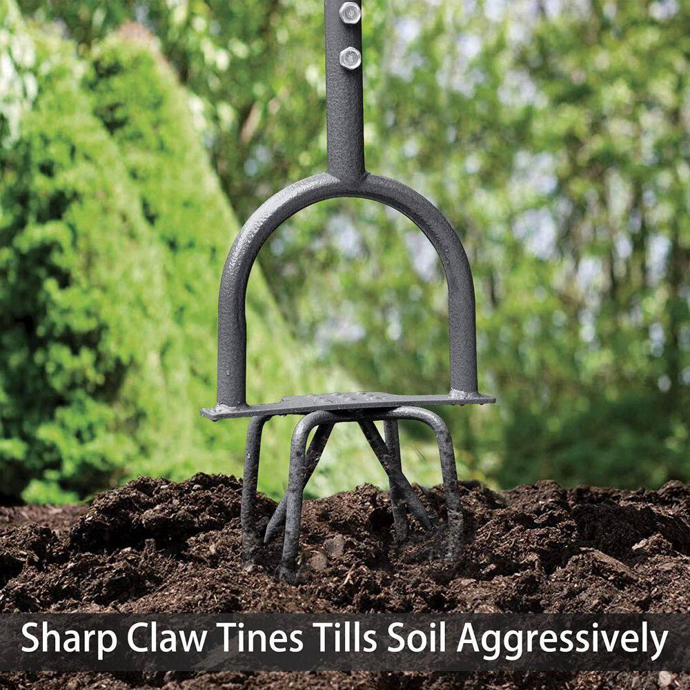 37 in. T-Handle Tiller Hand Cultivator, Garden Claw Twist Tiller - Hercitys