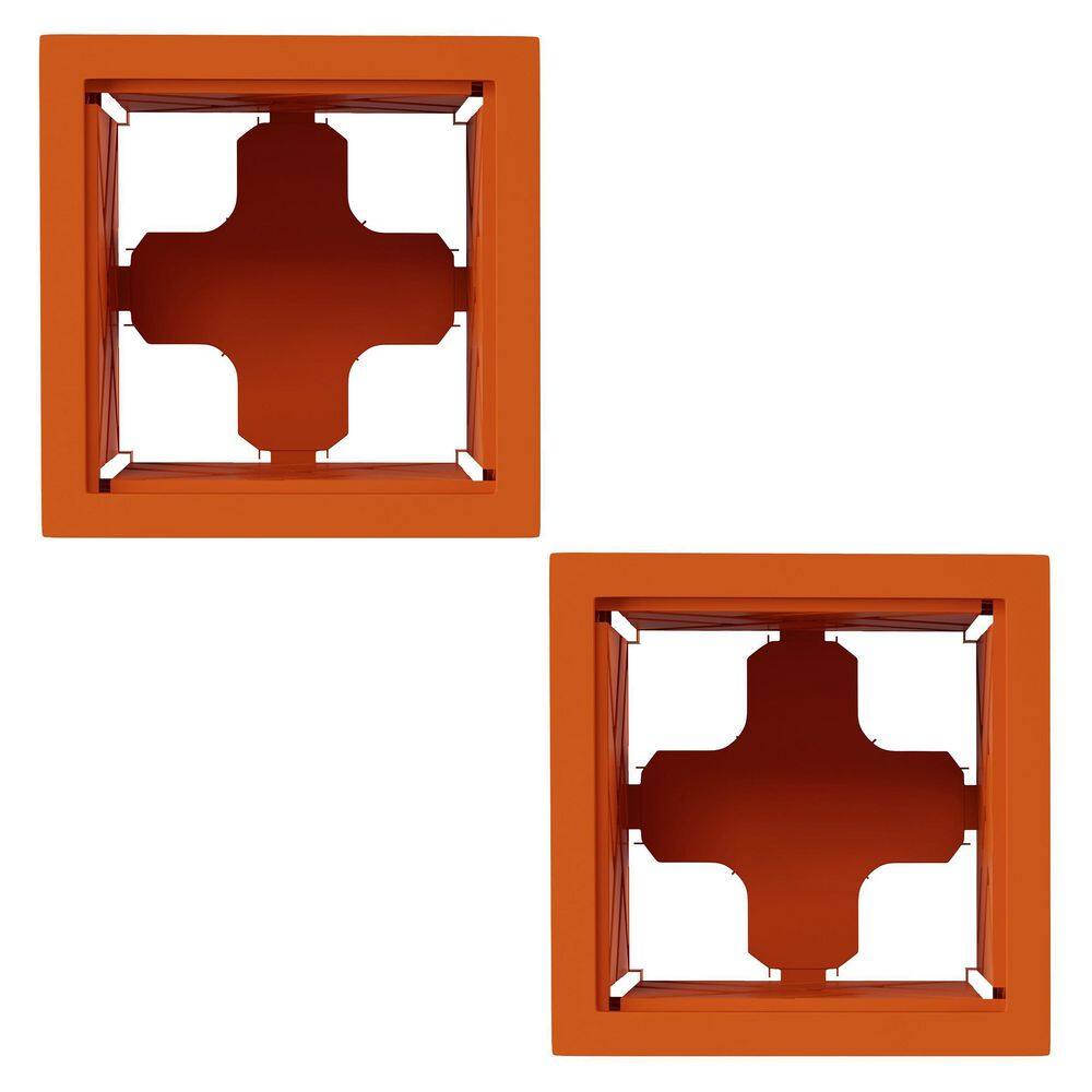 14.75 in. x 14.75 in. Lattice Design Terracotta Plastic Planter Box (2-Pack) (White) - Hercitys